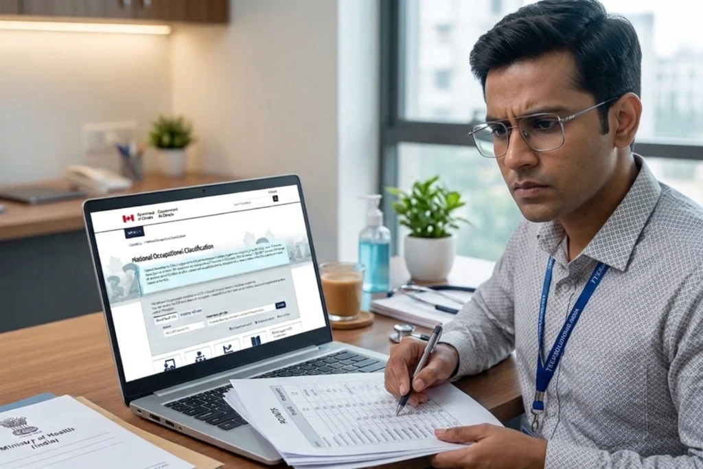 Man Checking His Points as Per NOC Codes