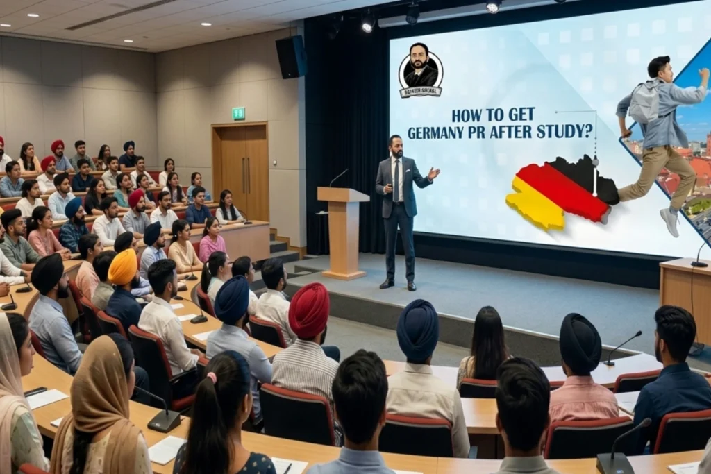 Man Delivering Presentation on How to Get Germany PR After Student Visa