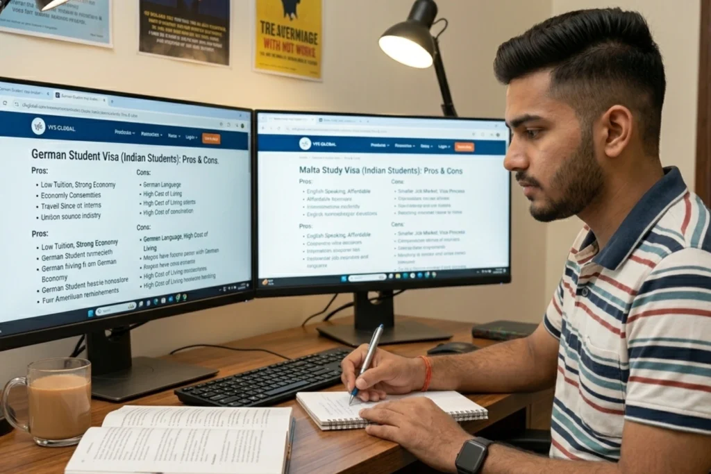 Man comparing Malta Vs Germany Student Visa