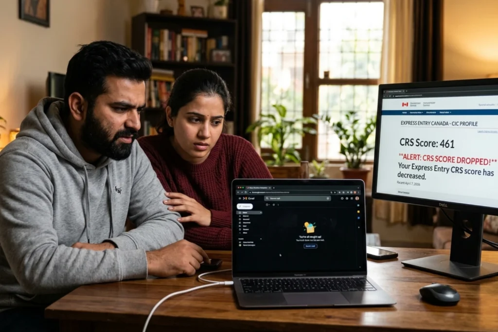 Couple checking CRS Score Dropped and No ITA received
