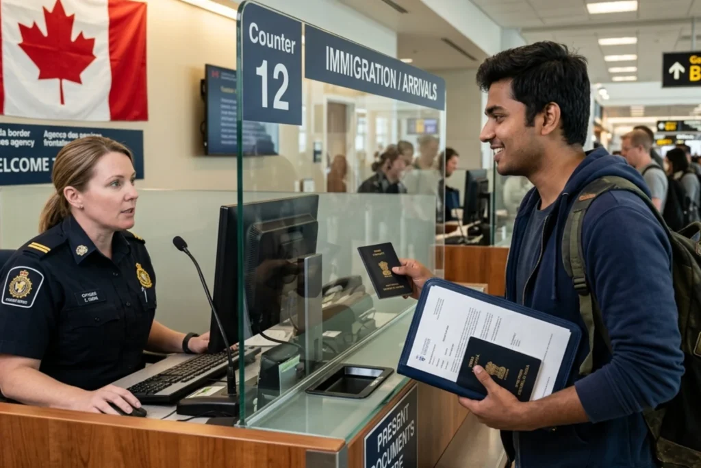 Indian Student on Canada Study Visa Answering Port Questions