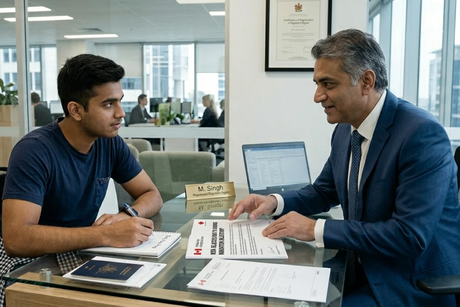 Indian immigration agent explaining why course mismatch face visa rejection