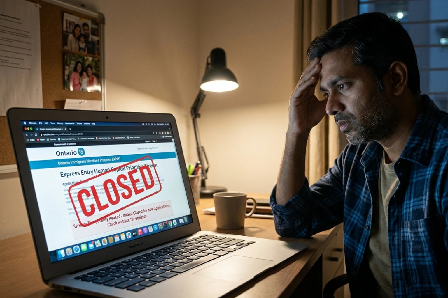 Man looking sad on seeing OINP_PNP Closed
