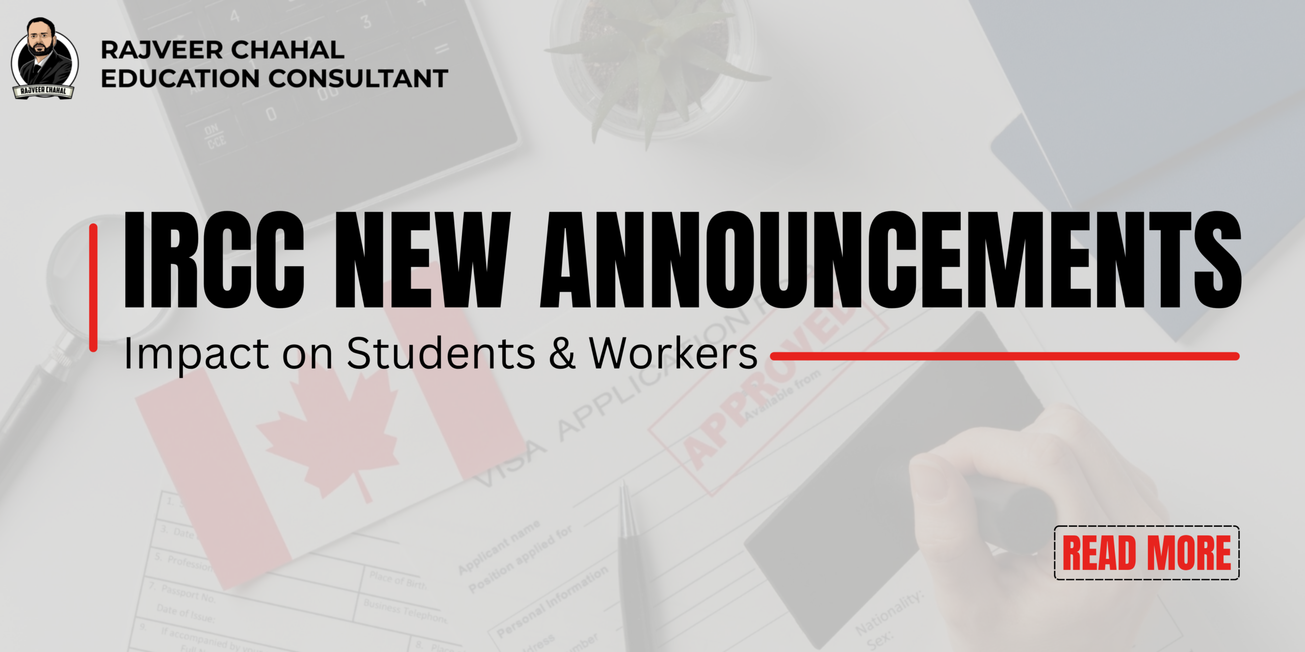 Cover image for IRCC New Announcements showing Canada flag, Toronto skyline, and international students.